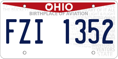 OH license plate FZI1352