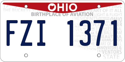 OH license plate FZI1371