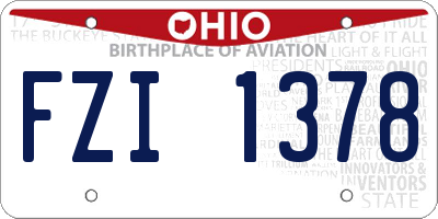 OH license plate FZI1378