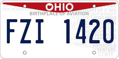 OH license plate FZI1420