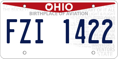 OH license plate FZI1422
