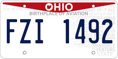 OH license plate FZI1492