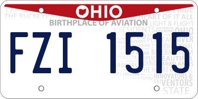OH license plate FZI1515