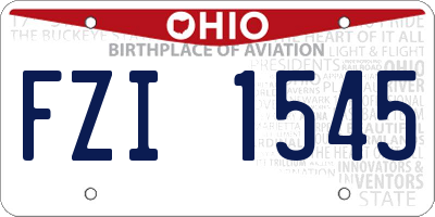OH license plate FZI1545