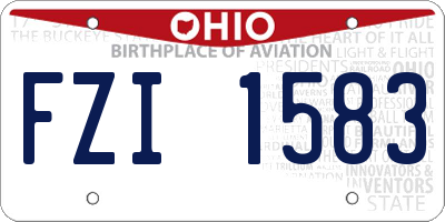 OH license plate FZI1583