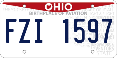 OH license plate FZI1597