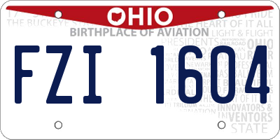 OH license plate FZI1604