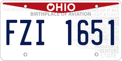 OH license plate FZI1651