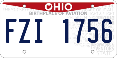 OH license plate FZI1756