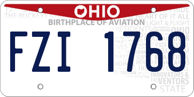 OH license plate FZI1768