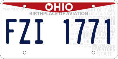 OH license plate FZI1771
