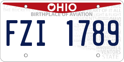 OH license plate FZI1789