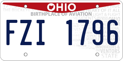 OH license plate FZI1796