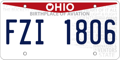 OH license plate FZI1806