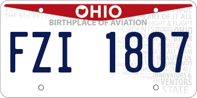 OH license plate FZI1807