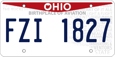 OH license plate FZI1827