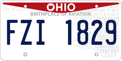 OH license plate FZI1829