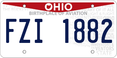 OH license plate FZI1882
