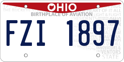 OH license plate FZI1897