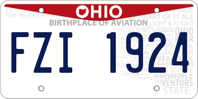 OH license plate FZI1924