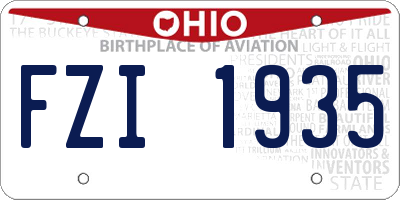OH license plate FZI1935