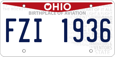 OH license plate FZI1936