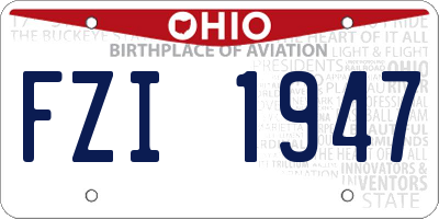 OH license plate FZI1947