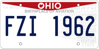 OH license plate FZI1962