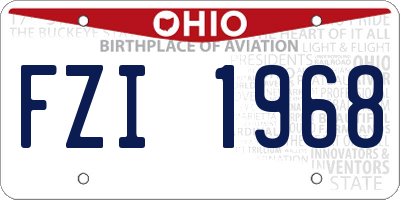 OH license plate FZI1968