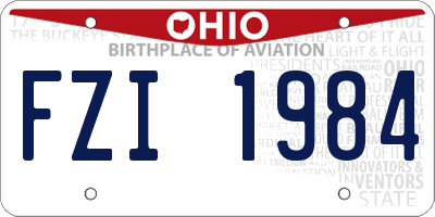 OH license plate FZI1984