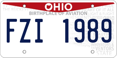 OH license plate FZI1989