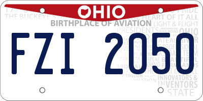 OH license plate FZI2050