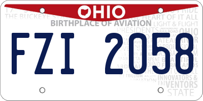 OH license plate FZI2058