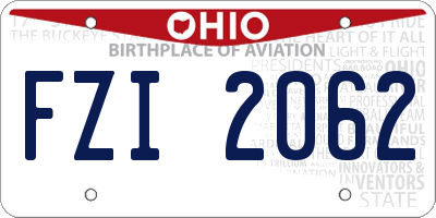 OH license plate FZI2062