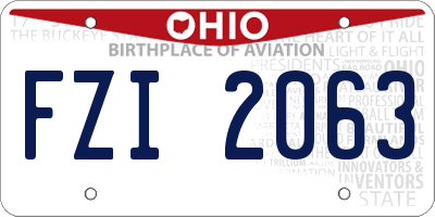 OH license plate FZI2063