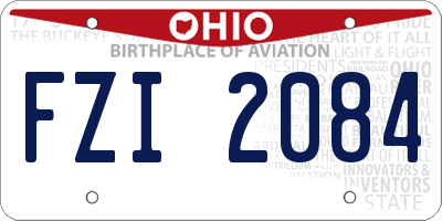 OH license plate FZI2084
