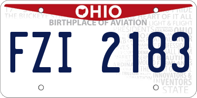 OH license plate FZI2183