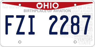 OH license plate FZI2287