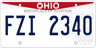 OH license plate FZI2340