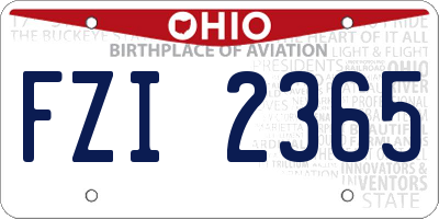 OH license plate FZI2365