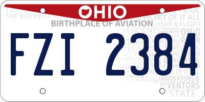 OH license plate FZI2384