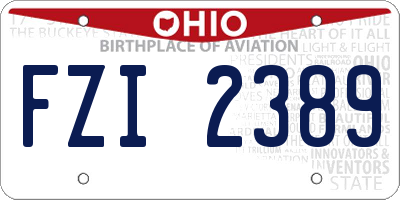 OH license plate FZI2389