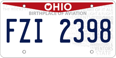 OH license plate FZI2398