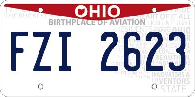 OH license plate FZI2623