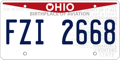 OH license plate FZI2668