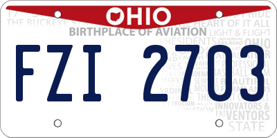 OH license plate FZI2703