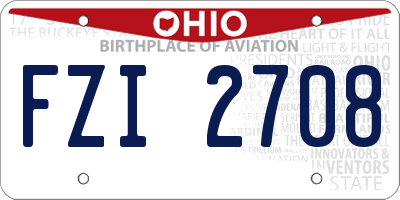 OH license plate FZI2708