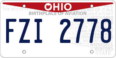 OH license plate FZI2778