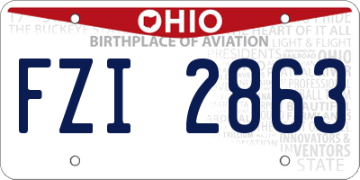 OH license plate FZI2863