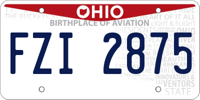 OH license plate FZI2875